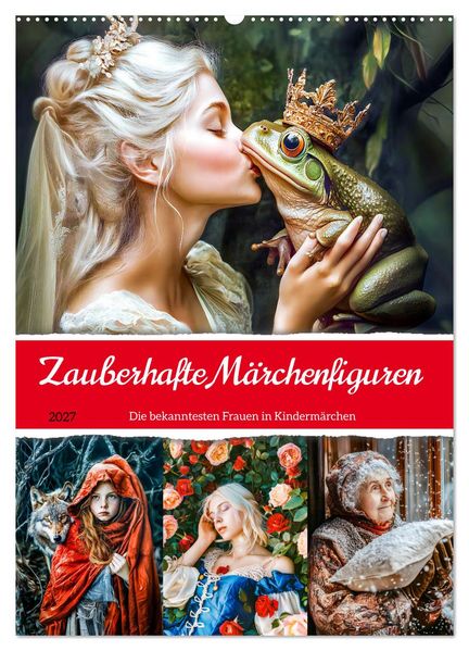 Zauberhafte Märchenfiguren - Die bekanntesten Frauen in Kindermärchen (Wandkalender 2027 DIN A2 hoch) CALVENDO Monatskalender
