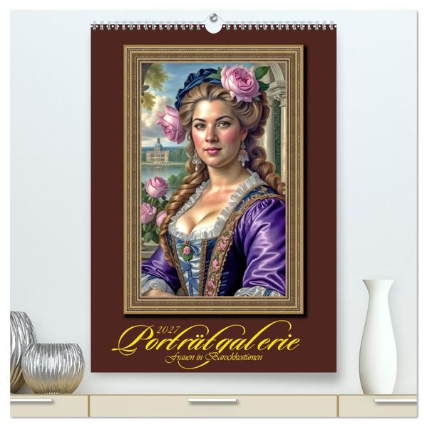 Porträtgalerie Frauen in Barockkostümen (hochwertiger Premium Wandkalender 2027 DIN A2 hoch) Kunstdruck in Hochglanz