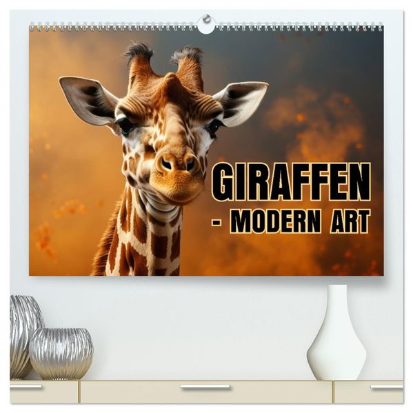 GIRAFFEN - Modern Art (hochwertiger Premium Wandkalender 2027 DIN A2 quer) Kunstdruck in Hochglanz