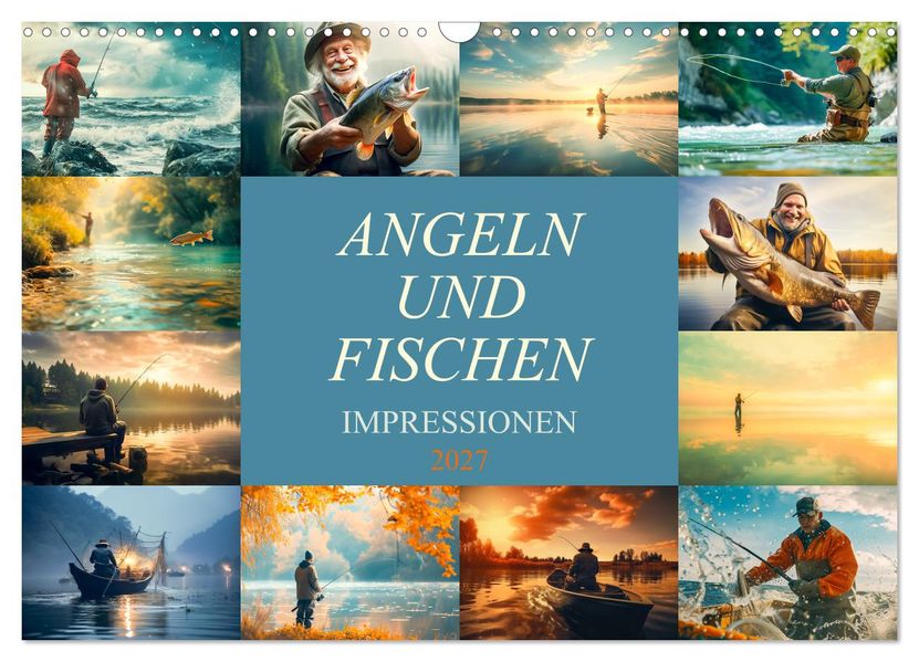 Angeln und Fischen Impressionen (Wandkalender 2027 DIN A3 quer) CALVENDO Monatskalender