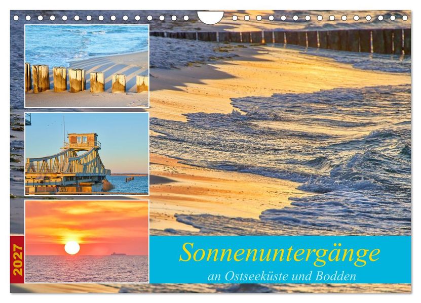 Sonnenuntergänge an Ostseeküste und Bodden (Wandkalender 2027 DIN A4 quer) CALVENDO Monatskalender