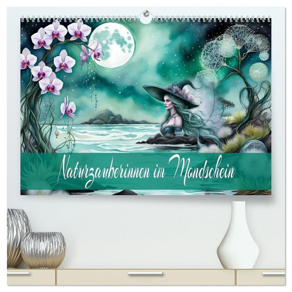 Naturzauberinnen im Mondschein (hochwertiger Premium Wandkalender 2027 DIN A2 quer) Kunstdruck in Hochglanz