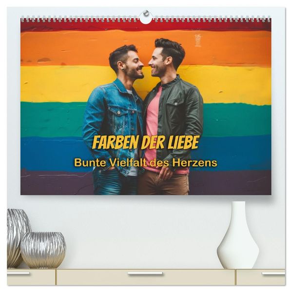 Farben der Liebe: Bunte Vielfalt des Herzens (hochwertiger Premium Wandkalender 2027 DIN A2 quer) Kunstdruck in Hochglanz