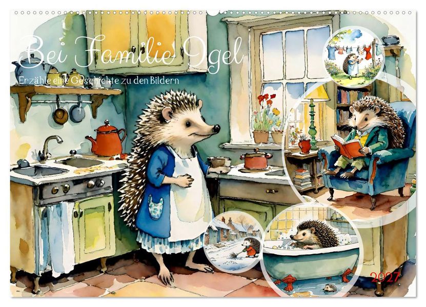 Bei Familie Igel (Wandkalender 2027 DIN A2 quer) CALVENDO Monatskalender
