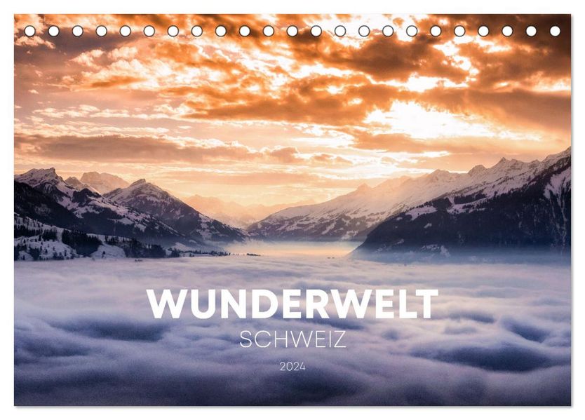 Wunderwelt Schweiz (Tischkalender 2027 DIN A5 quer) CALVENDO Monatskalender