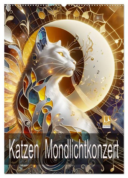 Katzen Mondlichtkonzert (Wandkalender 2027 DIN A2 hoch) CALVENDO Monatskalender