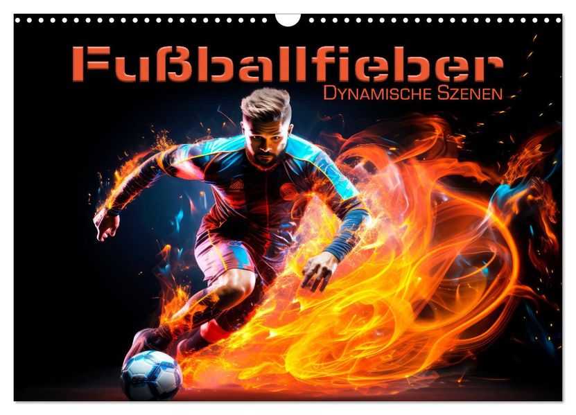 FUßBALLFIEBER Dynamische Szenen (Wandkalender 2027 DIN A3 quer) CALVENDO Monatskalender