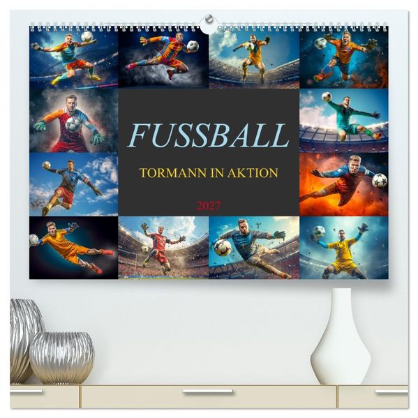 Fussball - Tormann in Aktion (hochwertiger Premium Wandkalender 2027 DIN A2 quer) Kunstdruck in Hochglanz