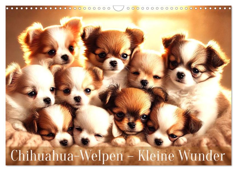 Chihuahua-Welpen - Kleine Wunder (Wandkalender 2027 DIN A3 quer) CALVENDO Monatskalender
