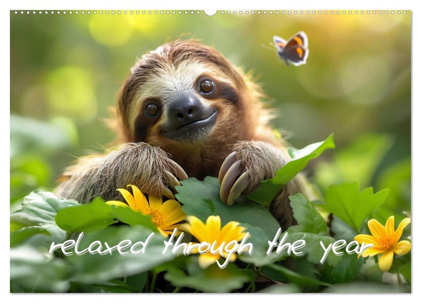 sweet sloths - relaxed throughout the year (Wall Calendar 2027 DIN A2 landscape) CALVENDO 12 Month Wall Calendar