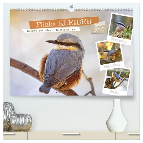 Flinke Kleiber (hochwertiger Premium Wandkalender 2027 DIN A2 quer) Kunstdruck in Hochglanz