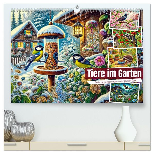 Tiere im Garten - Tierische Begegnungen in der grünen Oase (hochwertiger Premium Wandkalender 2027 DIN A2 quer) Kunstdruck in Hochglanz