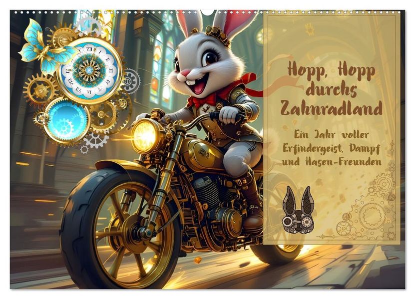 Hopp Hopp durchs Zahnradland (Wandkalender 2027 DIN A2 quer) CALVENDO Monatskalender