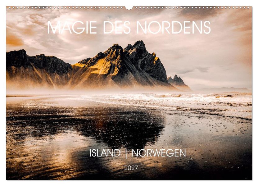 Magie des Nordens Island und Norwegen (Wandkalender 2027 DIN A2 quer) CALVENDO Monatskalender