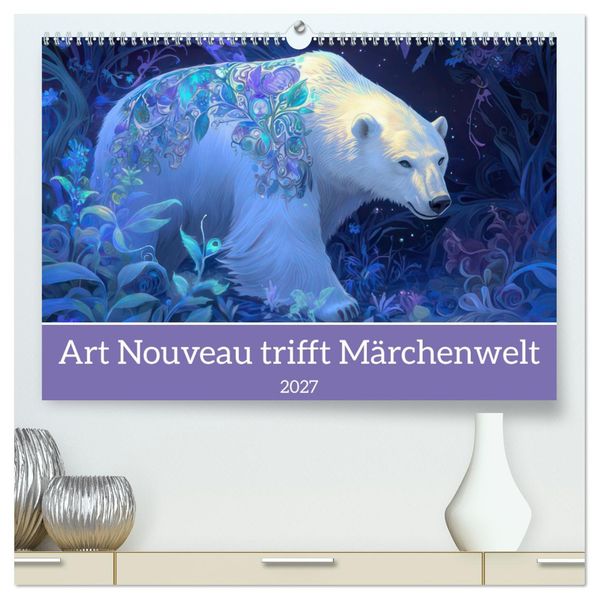 Art Nouveau trifft Märchenwelt (hochwertiger Premium Wandkalender 2027 DIN A2 quer) Kunstdruck in Hochglanz