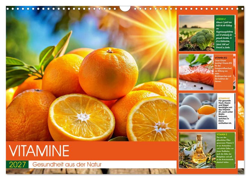 VITAMINE - Gesundheit aus der Natur (Wandkalender 2027 DIN A3 quer) CALVENDO Monatskalender