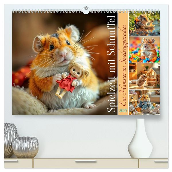 Spielzeit mit Schnuffel - Ein Hamster im Spielzeugparadies (hochwertiger Premium Wandkalender 2027 DIN A2 quer) Kunstdruck in Hochglanz