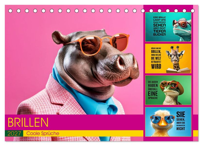 BRILLEN - coole Sprüche (Tischkalender 2027 DIN A5 quer) CALVENDO Monatskalender