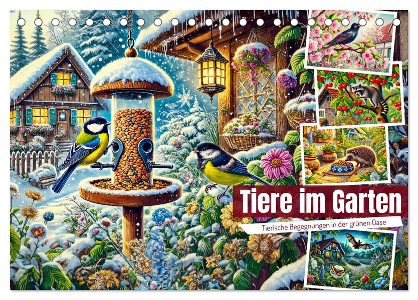 Tiere im Garten - Tierische Begegnungen in der grünen Oase (Tischkalender 2027 DIN A5 quer) CALVENDO Monatskalender