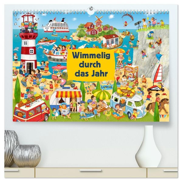 Wimmelig durch das Jahr (hochwertiger Premium Wandkalender 2027 DIN A2 quer) Kunstdruck in Hochglanz