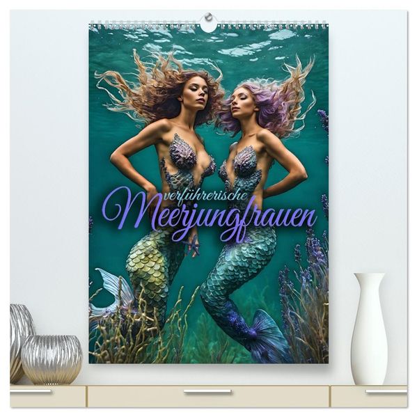 Verführerische Meerjungfrauen (hochwertiger Premium Wandkalender 2027 DIN A2 hoch) Kunstdruck in Hochglanz