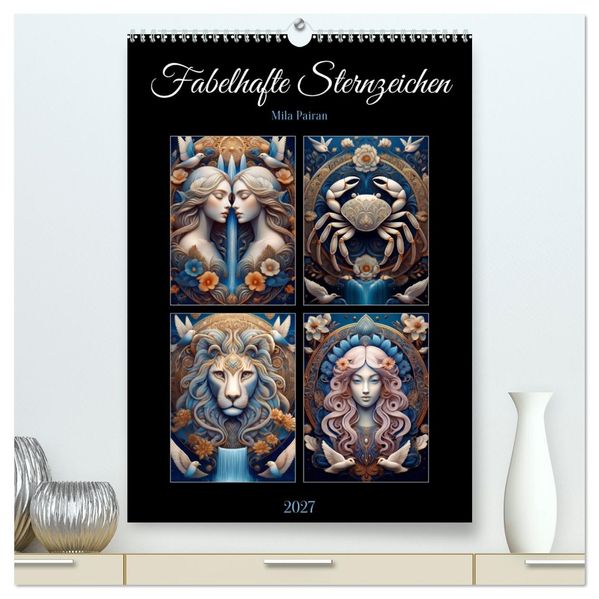 Fabelhafte Sternzeichen (hochwertiger Premium Wandkalender 2027 DIN A2 hoch) Kunstdruck in Hochglanz