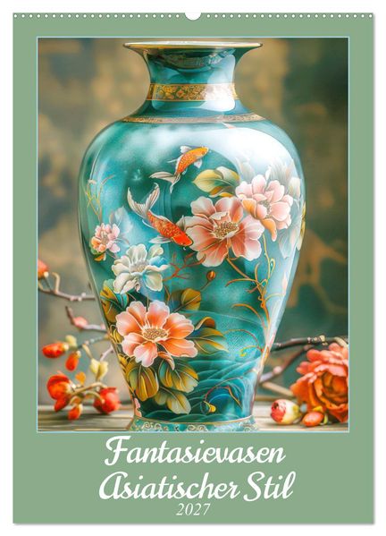 Fantasievasen - Asiatischer Stil (Wandkalender 2027 DIN A2 hoch) CALVENDO Monatskalender