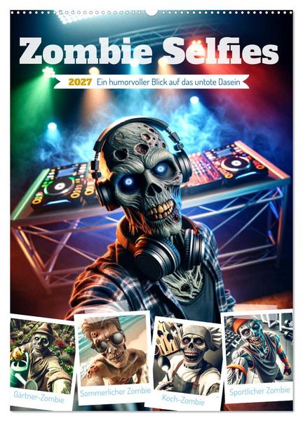 Zombie Selfies - Ein humorvoller Blick auf das untote Dasein (Wandkalender 2027 DIN A2 hoch) CALVENDO Monatskalender