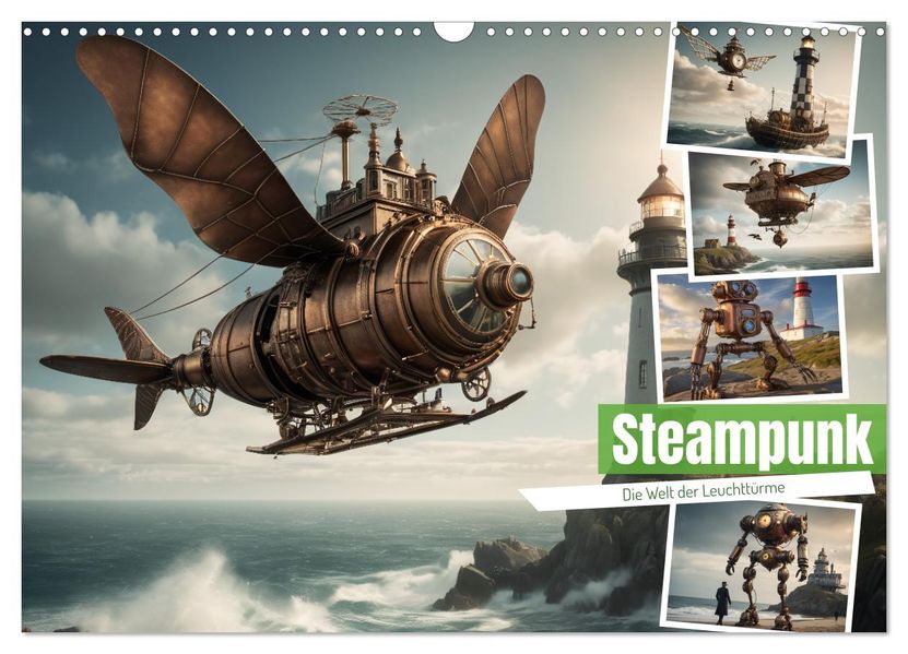 Steampunk - Die Welt der Leuchttürme (Wandkalender 2027 DIN A3 quer) CALVENDO Monatskalender