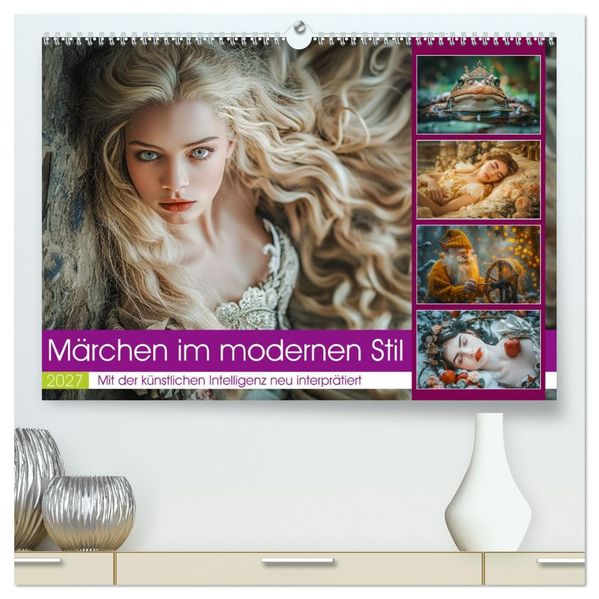 Märchen im modernen Stil (hochwertiger Premium Wandkalender 2027 DIN A2 quer) Kunstdruck in Hochglanz
