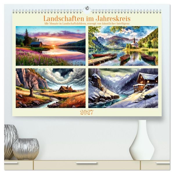 Landschaften im Jahreskreis (hochwertiger Premium Wandkalender 2027 DIN A2 quer) Kunstdruck in Hochglanz