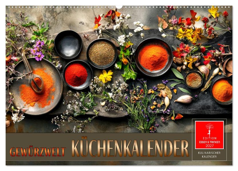 Küchenkalender Gewürzwelt (Wandkalender 2027 DIN A2 quer) CALVENDO Monatskalender