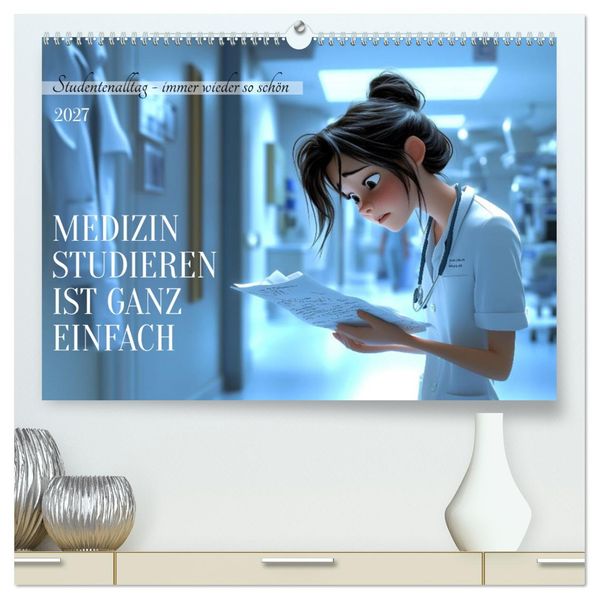 Medizin studieren ist ganz einfach (hochwertiger Premium Wandkalender 2027 DIN A2 quer) Kunstdruck in Hochglanz