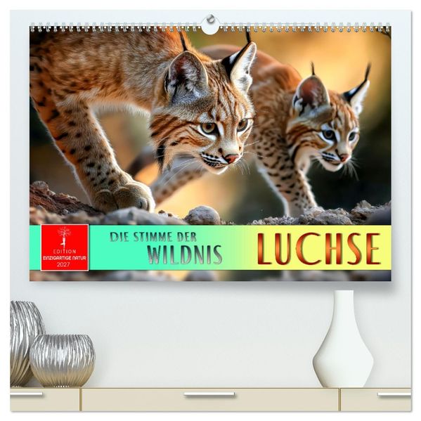 Luchse - die Stimme der Wildnis (hochwertiger Premium Wandkalender 2027 DIN A2 quer) Kunstdruck in Hochglanz