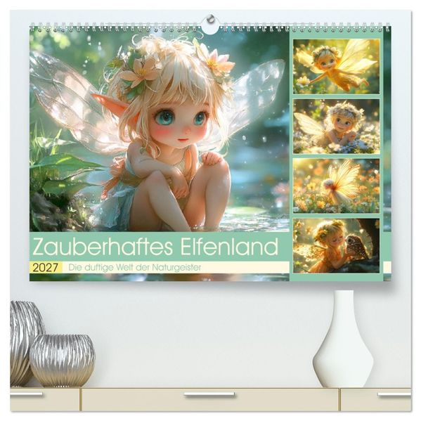 Zauberhaftes Elfenland. Die duftige Welt der Naturgeister (hochwertiger Premium Wandkalender 2027 DIN A2 quer) Kunstdruck in Hochglanz