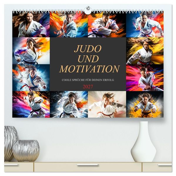 Judo und Motivation (hochwertiger Premium Wandkalender 2027 DIN A2 quer) Kunstdruck in Hochglanz