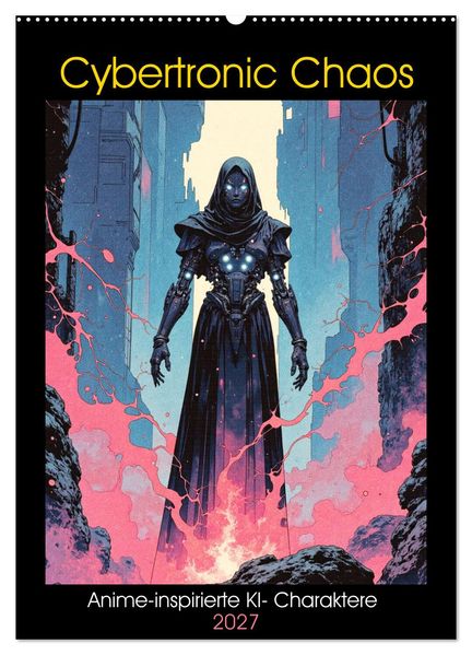 Cybertronic Chaos: Anime-inspirierte KI- Charaktere (Wandkalender 2027 DIN A2 hoch) CALVENDO Monatskalender
