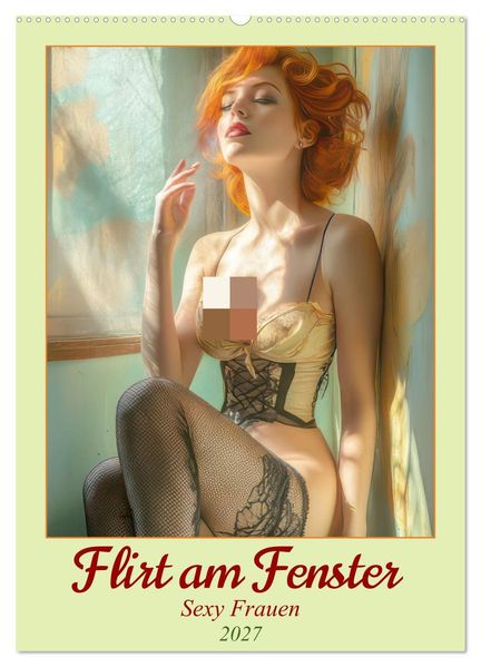 Flirt am Fenster - Sexy Frauen (Wandkalender 2027 DIN A2 hoch) CALVENDO Monatskalender