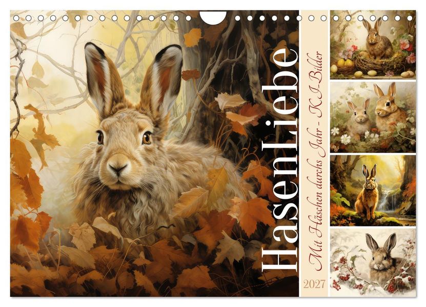 Hasenliebe (Wandkalender 2027 DIN A4 quer) CALVENDO Monatskalender