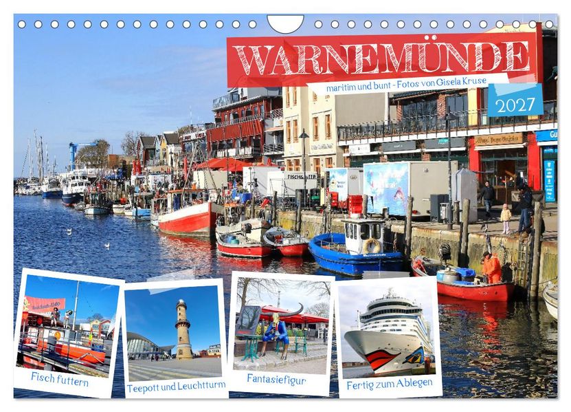 Warnemünde - maritim und bunt (Wandkalender 2027 DIN A4 quer) CALVENDO Monatskalender