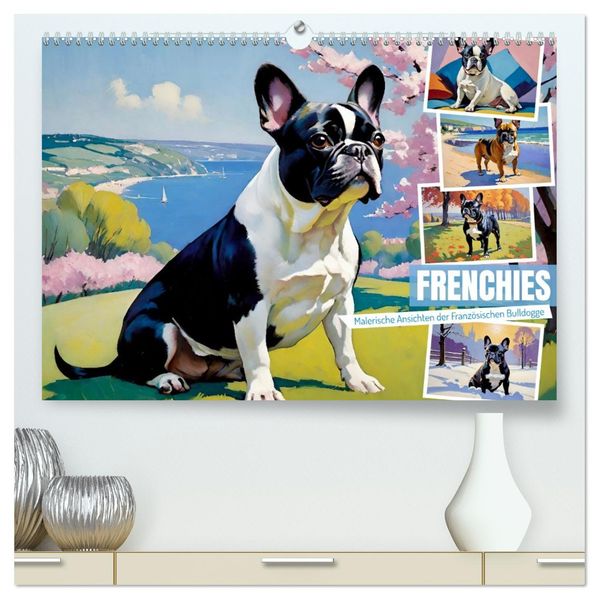 Frenchies (hochwertiger Premium Wandkalender 2027 DIN A2 quer) Kunstdruck in Hochglanz
