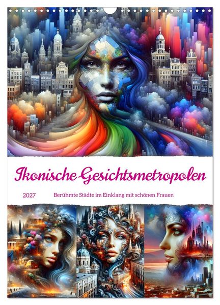 Ikonische Gesichtsmetropolen (Wandkalender 2027 DIN A3 hoch) CALVENDO Monatskalender