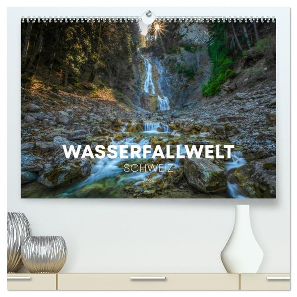 Wasserfallwelt Schweiz (hochwertiger Premium Wandkalender 2027 DIN A2 quer) Kunstdruck in Hochglanz
