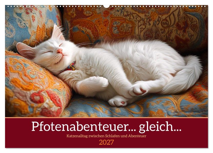 Pfotenabenteuer gleich (Wandkalender 2027 DIN A2 quer) CALVENDO Monatskalender