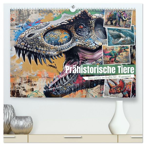 Prähistorische Tiere (hochwertiger Premium Wandkalender 2027 DIN A2 quer) Kunstdruck in Hochglanz