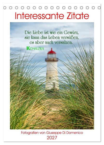 Interessante Zitate (Tischkalender 2027 DIN A5 hoch) CALVENDO Monatskalender