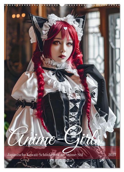 Anime-Girls - Japanische Kawaii-Schönheiten im Anime-Stil (Wandkalender 2027 DIN A2 hoch) CALVENDO Monatskalender