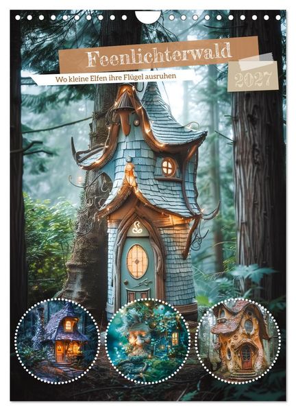 Feenlichterwald - Wo kleine Elfen ihre Flügel ausruhen (Wandkalender 2027 DIN A4 hoch) CALVENDO Monatskalender