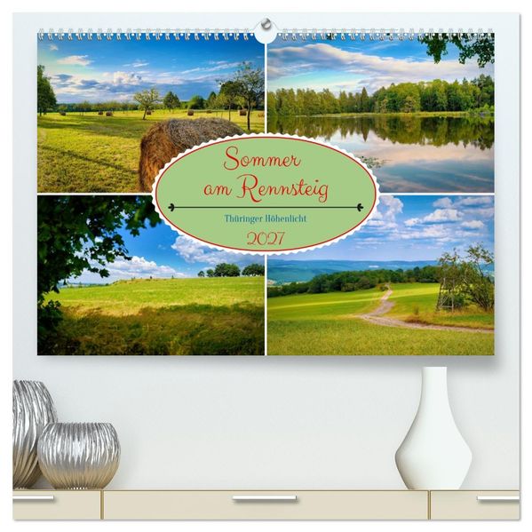 Sommer am Rennsteig (hochwertiger Premium Wandkalender 2027 DIN A2 quer) Kunstdruck in Hochglanz