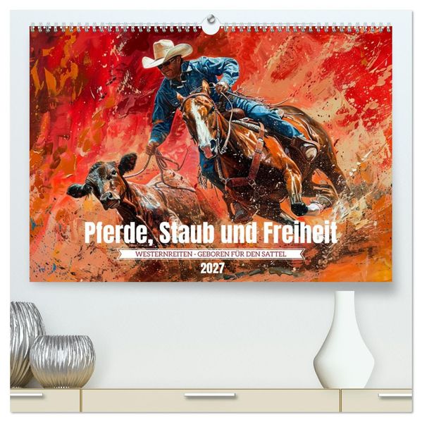 Pferde Staub und Freiheit (hochwertiger Premium Wandkalender 2027 DIN A2 quer) Kunstdruck in Hochglanz
